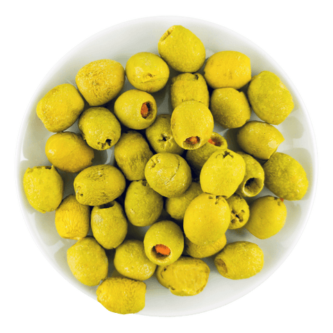 Freeze Dried Green Olives Stuffed with Chili Paste (Salted)