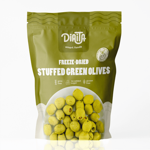 Freeze Dried Green Olives Stuffed with Chili Paste (Salted)