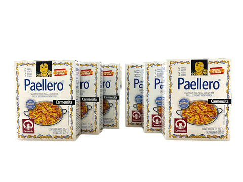 Carmencita Traditional Paellero Paella Seasoning with Saffron 6 Boxes